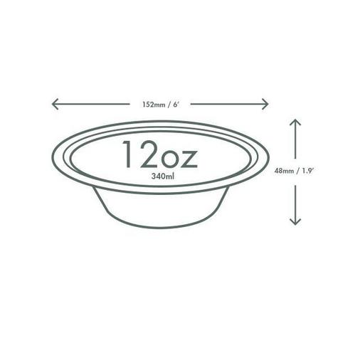 12oz Disposable Bagasse Bowl (500) - main image